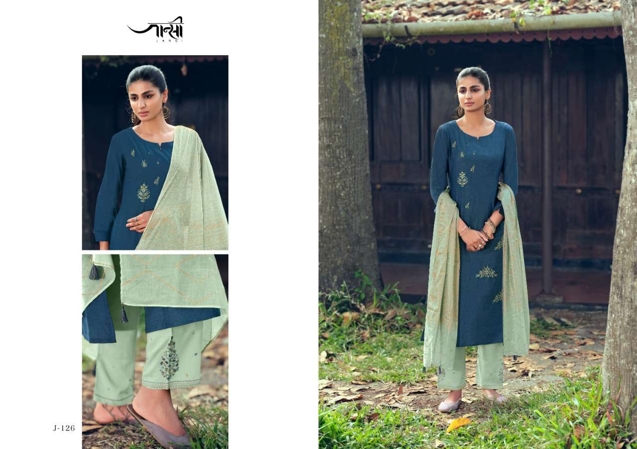 DAISY BY JHANSI 121 TO 126 SERIES BEAUTIFUL SUITS COLORFUL STYLISH FANCY CASUAL WEAR & ETHNIC WEAR LINEN COTTON DRESSES AT WHOLESALE PRICE