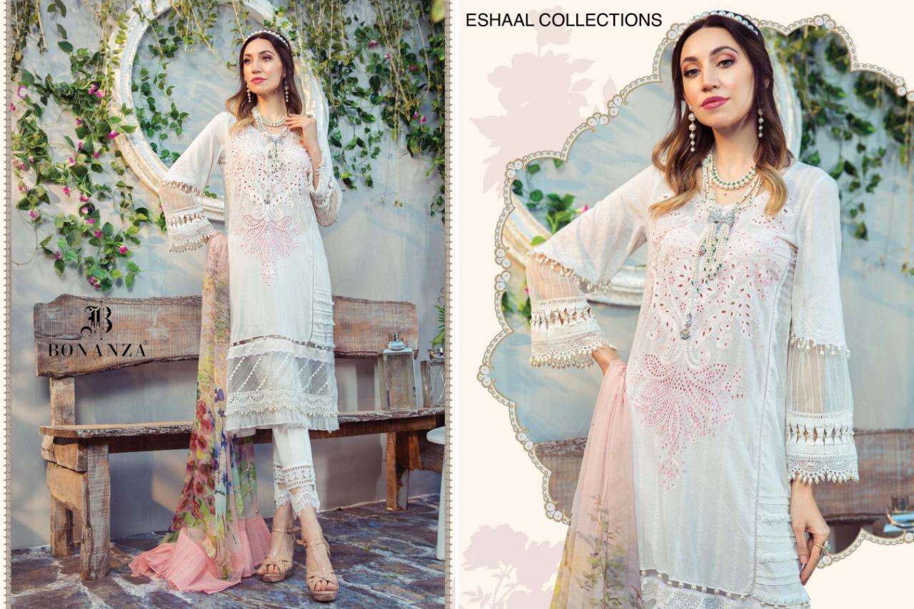 MARIA B MPRINT SUMMER COLLECTION-2021 BY BONANZA 01 TO 05 SERIES DESIGNER BRIDAL WEAR COLLECTION BEAUTIFUL STYLISH FANCY COLORFUL PARTY WEAR & OCCASIONAL WEAR CAMBRIC COTTON PRINT WITH EMBROIDERED DRESSES AT WHOLESALE PRICE