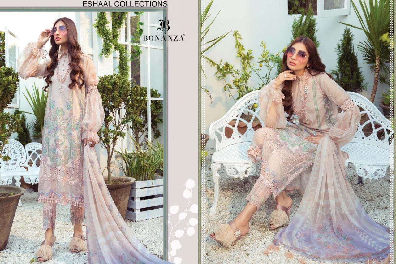 MARIA B MPRINT SUMMER COLLECTION-2021 BY BONANZA 01 TO 05 SERIES DESIGNER BRIDAL WEAR COLLECTION BEAUTIFUL STYLISH FANCY COLORFUL PARTY WEAR & OCCASIONAL WEAR CAMBRIC COTTON PRINT WITH EMBROIDERED DRESSES AT WHOLESALE PRICE