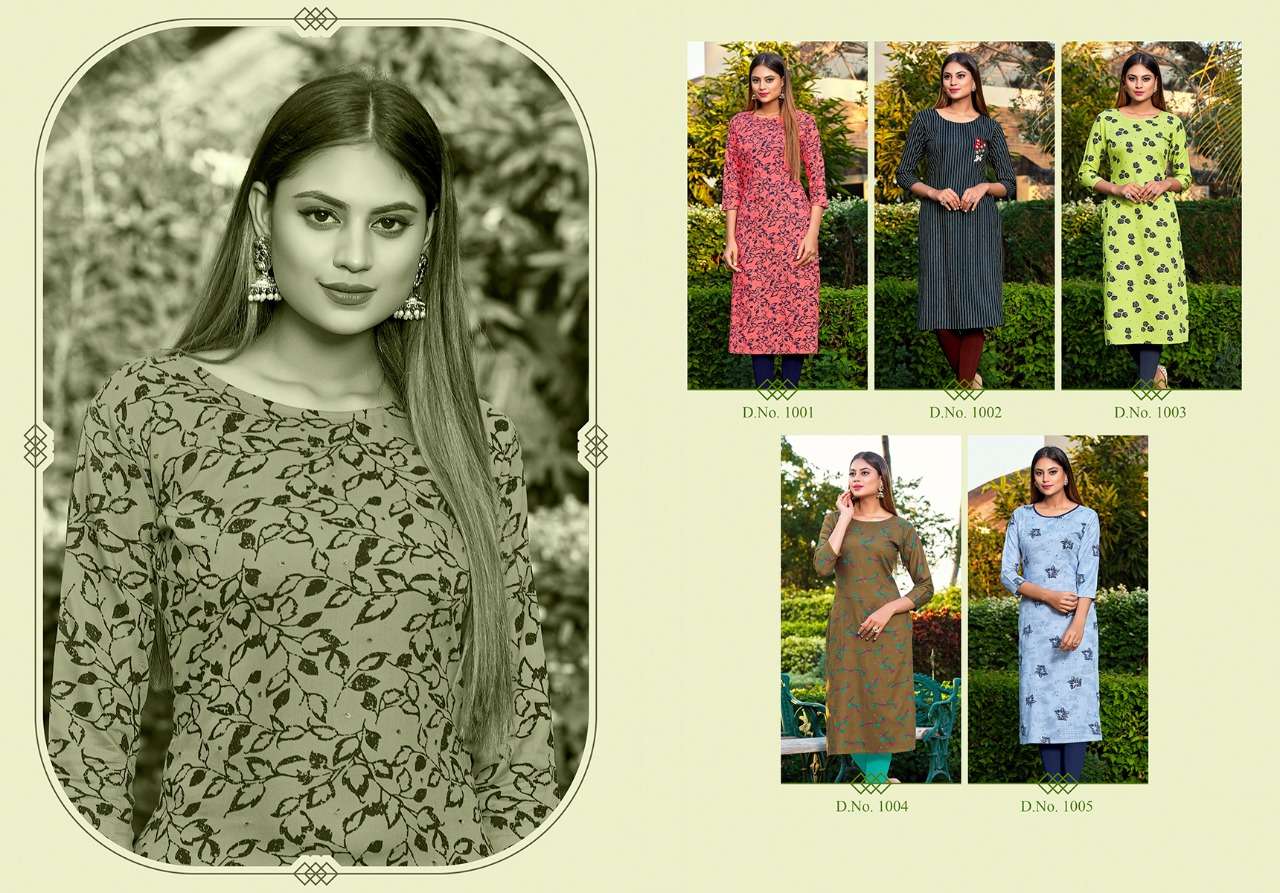 KITAB BY NITISHA NX 1001 TO 1005 SERIES DESIGNER STYLISH FANCY COLORFUL BEAUTIFUL PARTY WEAR & ETHNIC WEAR COLLECTION RAYON PRINT WITH WORK KURTIS AT WHOLESALE PRICE