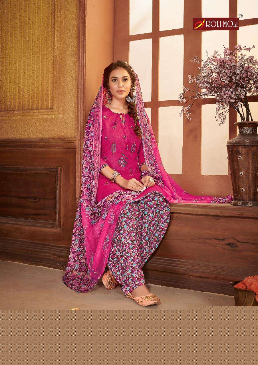 KUDI PATOLA BY ROLI MOLI 1001 TO 1008 SERIES BEAUTIFUL SUITS COLORFUL STYLISH FANCY CASUAL WEAR & ETHNIC WEAR COTTON NAGITIVE PRINT WITH EMBROIDERY WORK DRESSES AT WHOLESALE PRICE