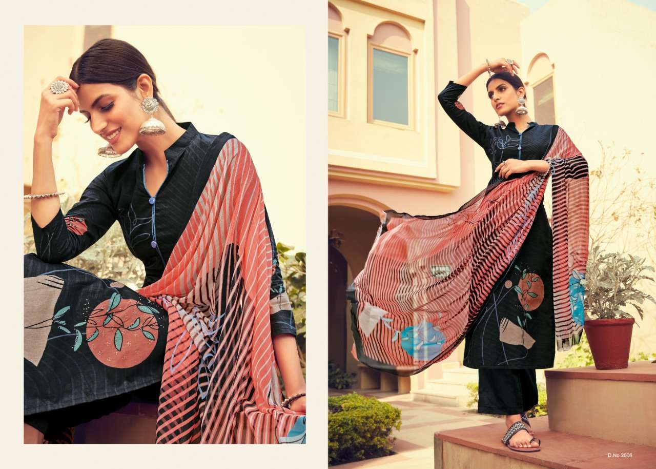 MUDRA BY AAHANA 2001 TO 2010 SERIES BEAUTIFUL SUITS COLORFUL STYLISH FANCY CASUAL WEAR & ETHNIC WEAR PURE HEAVY CAMBRIC COTTON DIGITAL PRINT WITH SWAROVSKI WORK DRESSES AT WHOLESALE PRICE