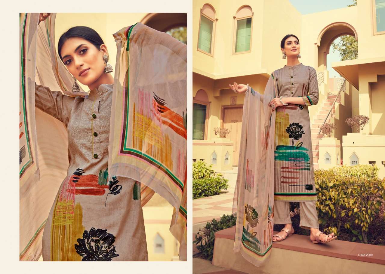 MUDRA BY AAHANA 2001 TO 2010 SERIES BEAUTIFUL SUITS COLORFUL STYLISH FANCY CASUAL WEAR & ETHNIC WEAR PURE HEAVY CAMBRIC COTTON DIGITAL PRINT WITH SWAROVSKI WORK DRESSES AT WHOLESALE PRICE