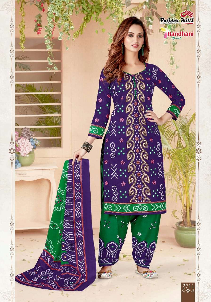BANDHANI VOL-27 BY PATIDAR MILLS 2701 TO 2716 SERIES BEAUTIFUL SUITS COLORFUL STYLISH FANCY CASUAL WEAR & ETHNIC WEAR PURE COTTON DRESSES AT WHOLESALE PRICE