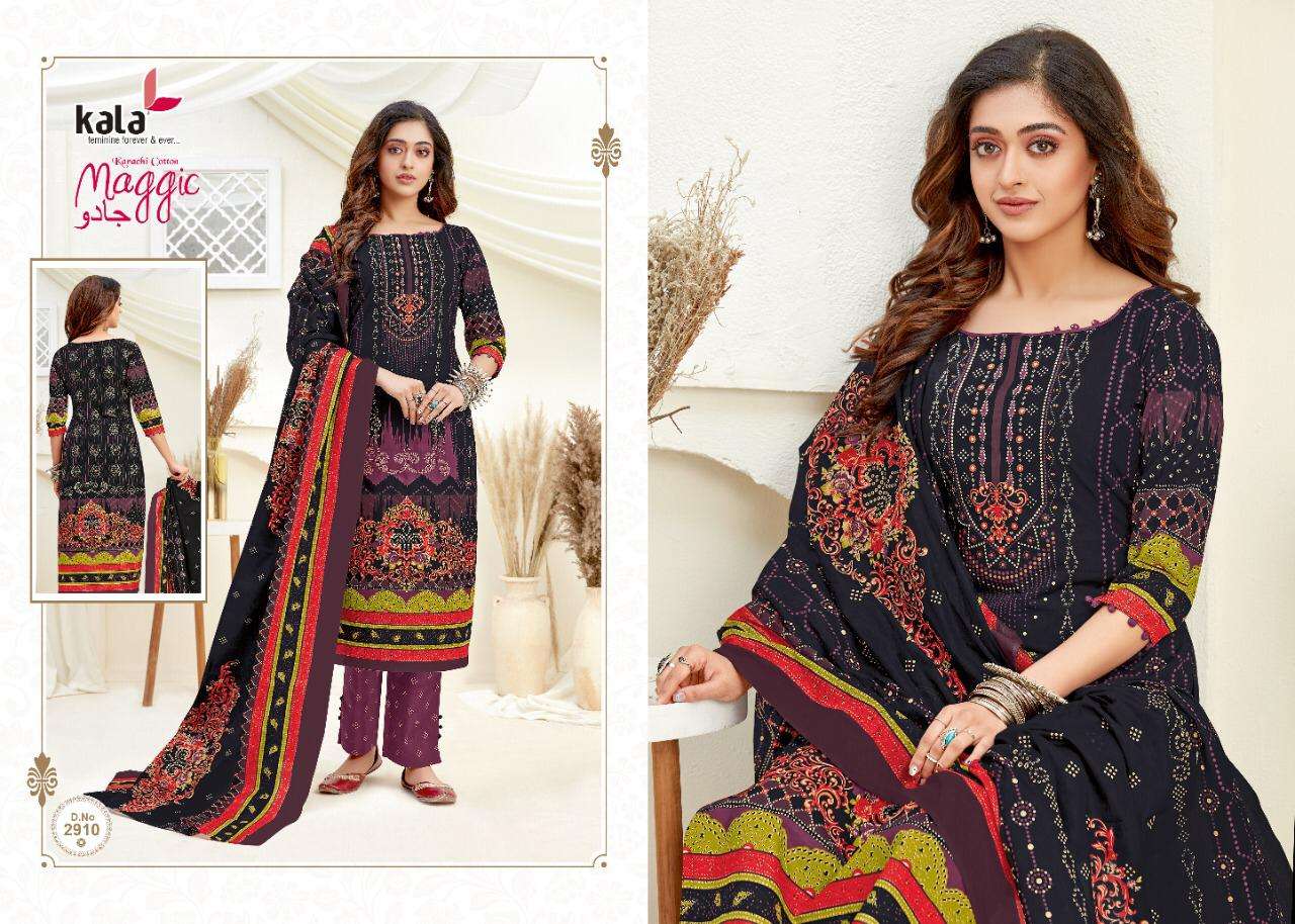 MAGIC VOL-14 BY KALA 2901 TO 2912 SERIES BEAUTIFUL SUITS COLORFUL STYLISH FANCY CASUAL WEAR & ETHNIC WEAR PURE COTTON DRESSES AT WHOLESALE PRICE