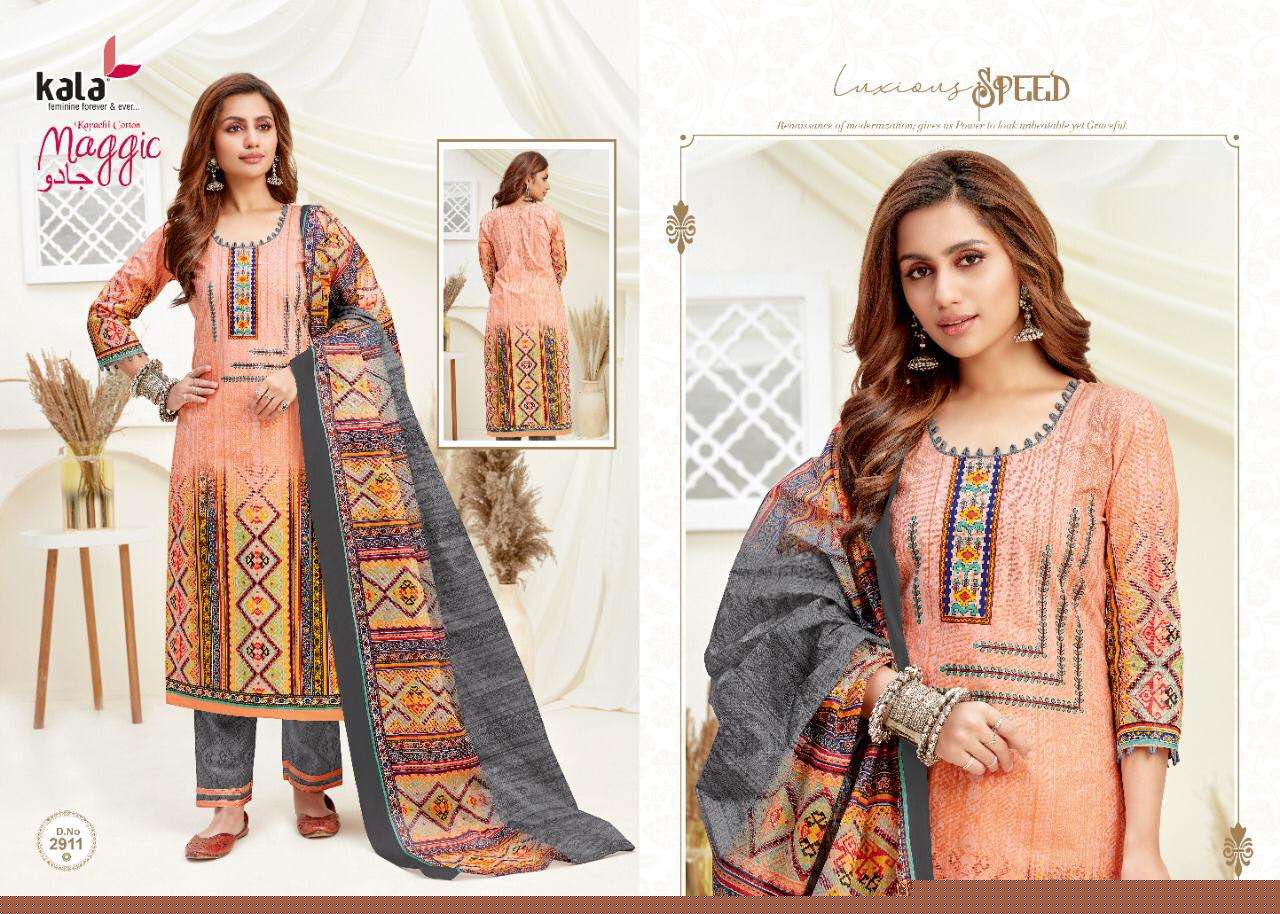 MAGIC VOL-14 BY KALA 2901 TO 2912 SERIES BEAUTIFUL SUITS COLORFUL STYLISH FANCY CASUAL WEAR & ETHNIC WEAR PURE COTTON DRESSES AT WHOLESALE PRICE