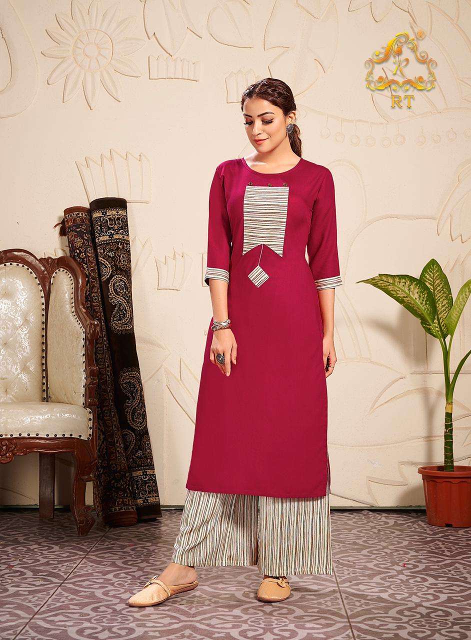 PLAZZO QUEEN VOL-10 BY RT 4055 TO 4060 SERIES DESIGNER STYLISH FANCY COLORFUL BEAUTIFUL PARTY WEAR & ETHNIC WEAR COLLECTION RAYON EMBROIDERY KURTIS WITH BOTTOM AT WHOLESALE PRICE