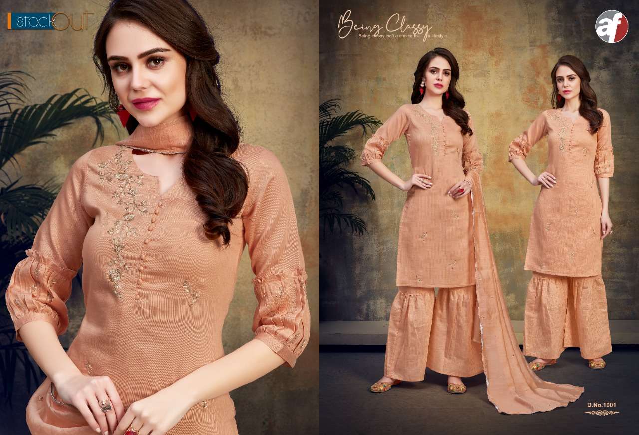 SHANAYA BY A.F 1001 TO 1006 SERIES BEAUTIFUL SUITS COLORFUL STYLISH FANCY CASUAL WEAR & ETHNIC WEAR PURE COTTON EMBROIDERY DRESSES AT WHOLESALE PRICE