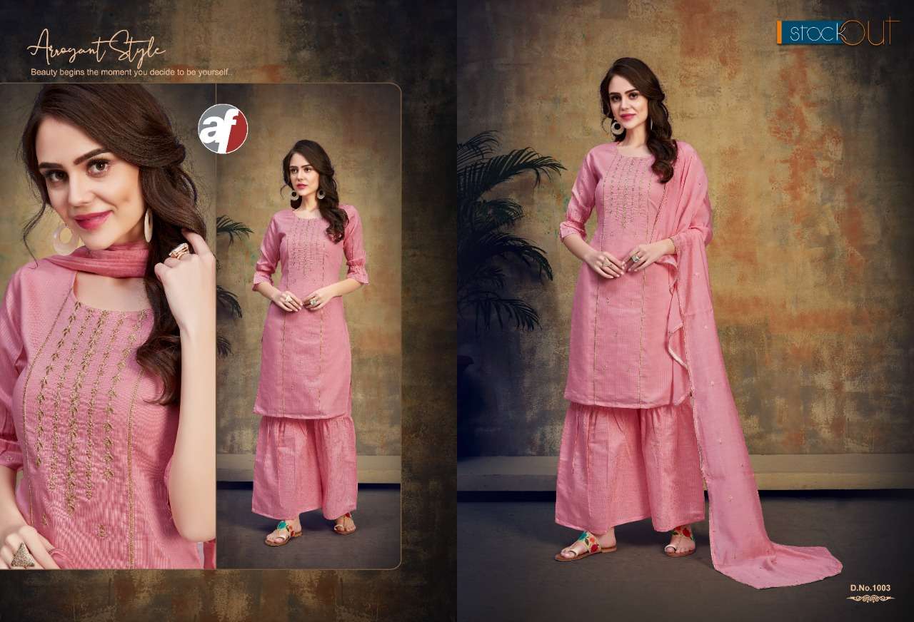 SHANAYA BY A.F 1001 TO 1006 SERIES BEAUTIFUL SUITS COLORFUL STYLISH FANCY CASUAL WEAR & ETHNIC WEAR PURE COTTON EMBROIDERY DRESSES AT WHOLESALE PRICE