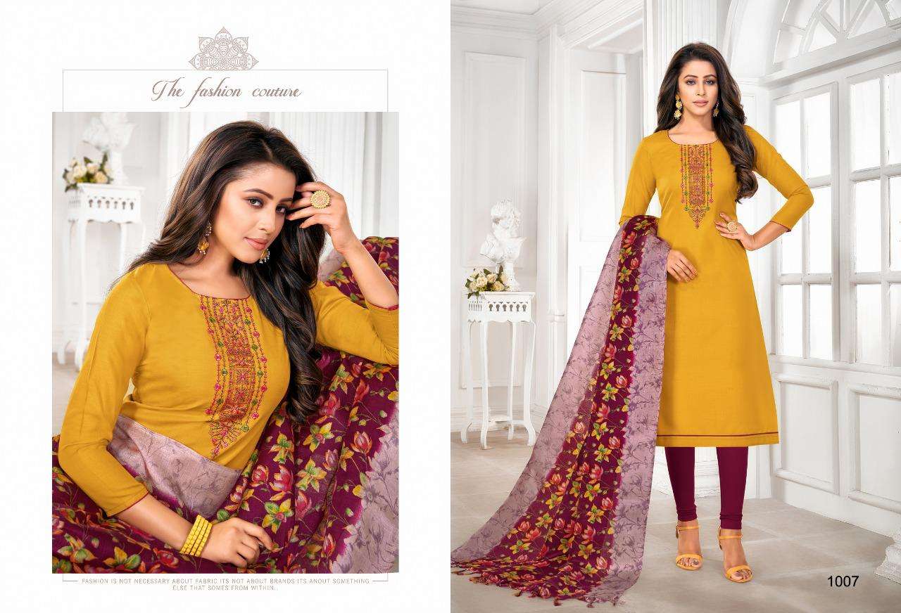 EPISODE BY SHAGUN LIFESTYLE 1001 TO 1012 SERIES BEAUTIFUL SUITS COLORFUL STYLISH FANCY CASUAL WEAR & ETHNIC WEAR SLUBBY COTTON DRESSES AT WHOLESALE PRICE