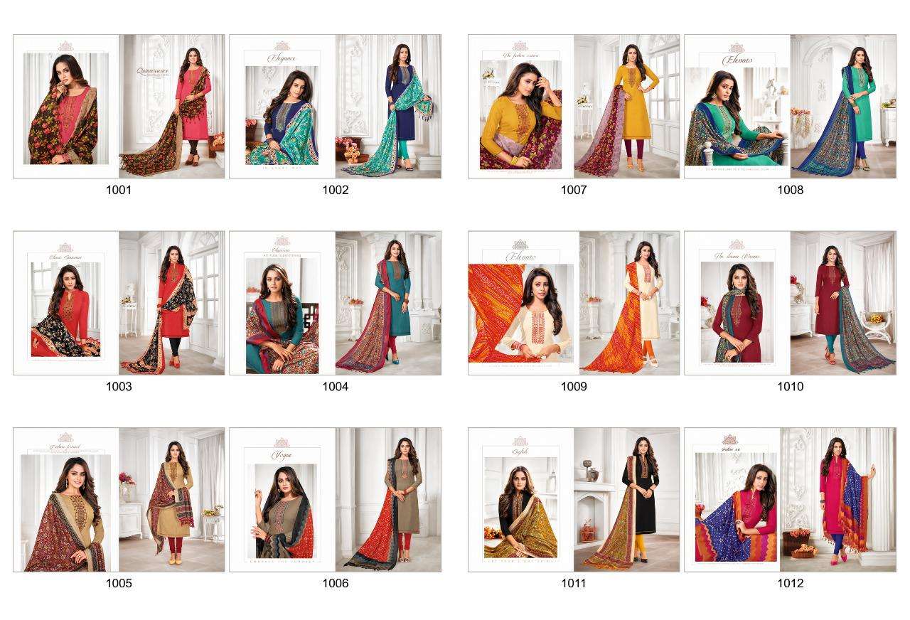 EPISODE BY SHAGUN LIFESTYLE 1001 TO 1012 SERIES BEAUTIFUL SUITS COLORFUL STYLISH FANCY CASUAL WEAR & ETHNIC WEAR SLUBBY COTTON DRESSES AT WHOLESALE PRICE