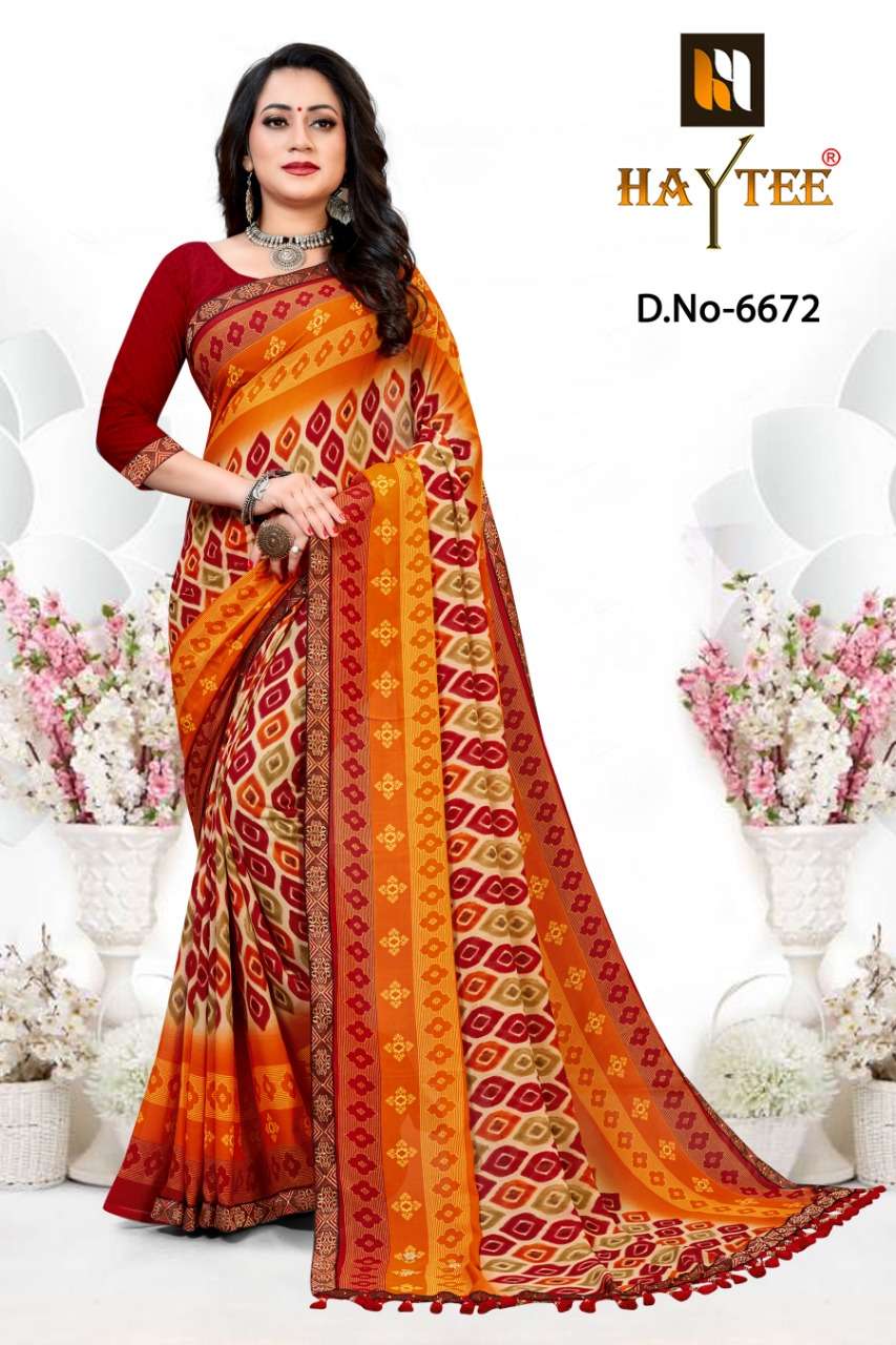 AVANTIKA VOL-36 BY HAYTEE 6669 TO 6676 SERIES INDIAN TRADITIONAL WEAR COLLECTION BEAUTIFUL STYLISH FANCY COLORFUL PARTY WEAR & OCCASIONAL WEAR HEAVY RENIAL PRINT SAREES AT WHOLESALE PRICE