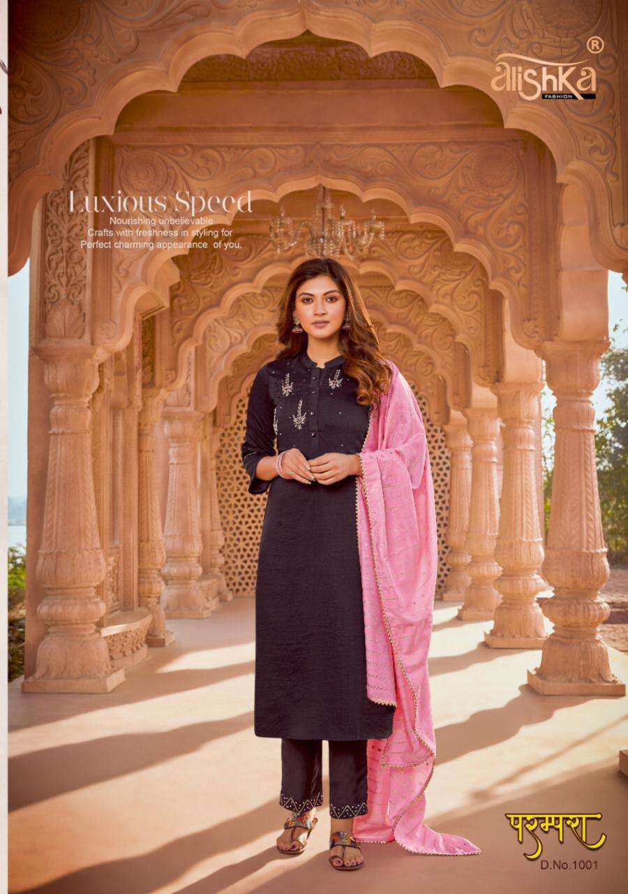 PARAMPARA BY ALISHKA FASHION 1001 TO 1006 SERIES BEAUTIFUL SUITS COLORFUL STYLISH FANCY CASUAL WEAR & ETHNIC WEAR SILK WITH HANDWORK DRESSES AT WHOLESALE PRICE