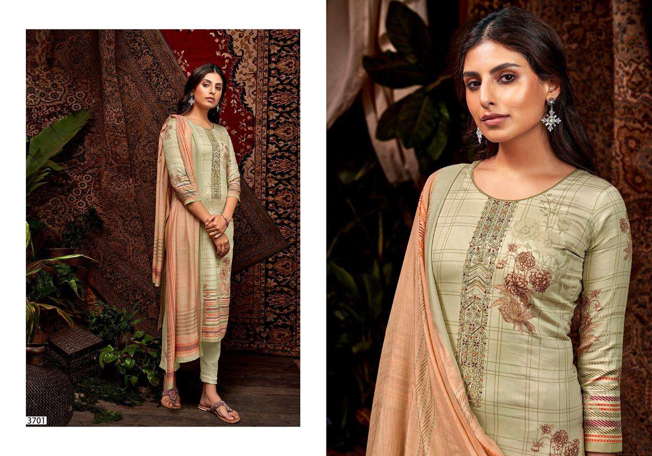 ALENA BY SANNA FASHION 3701 TO 3710 SERIES BEAUTIFUL SUITS COLORFUL STYLISH FANCY CASUAL WEAR & ETHNIC WEAR PURE JAM SILK DIGITAL PRINT WITH FANCY WORK DRESSES AT WHOLESALE PRICE