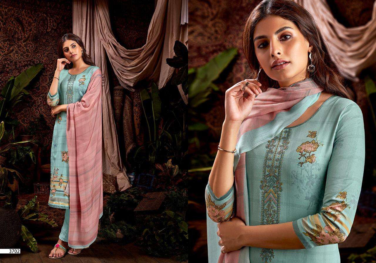 ALENA BY SANNA FASHION 3701 TO 3710 SERIES BEAUTIFUL SUITS COLORFUL STYLISH FANCY CASUAL WEAR & ETHNIC WEAR PURE JAM SILK DIGITAL PRINT WITH FANCY WORK DRESSES AT WHOLESALE PRICE