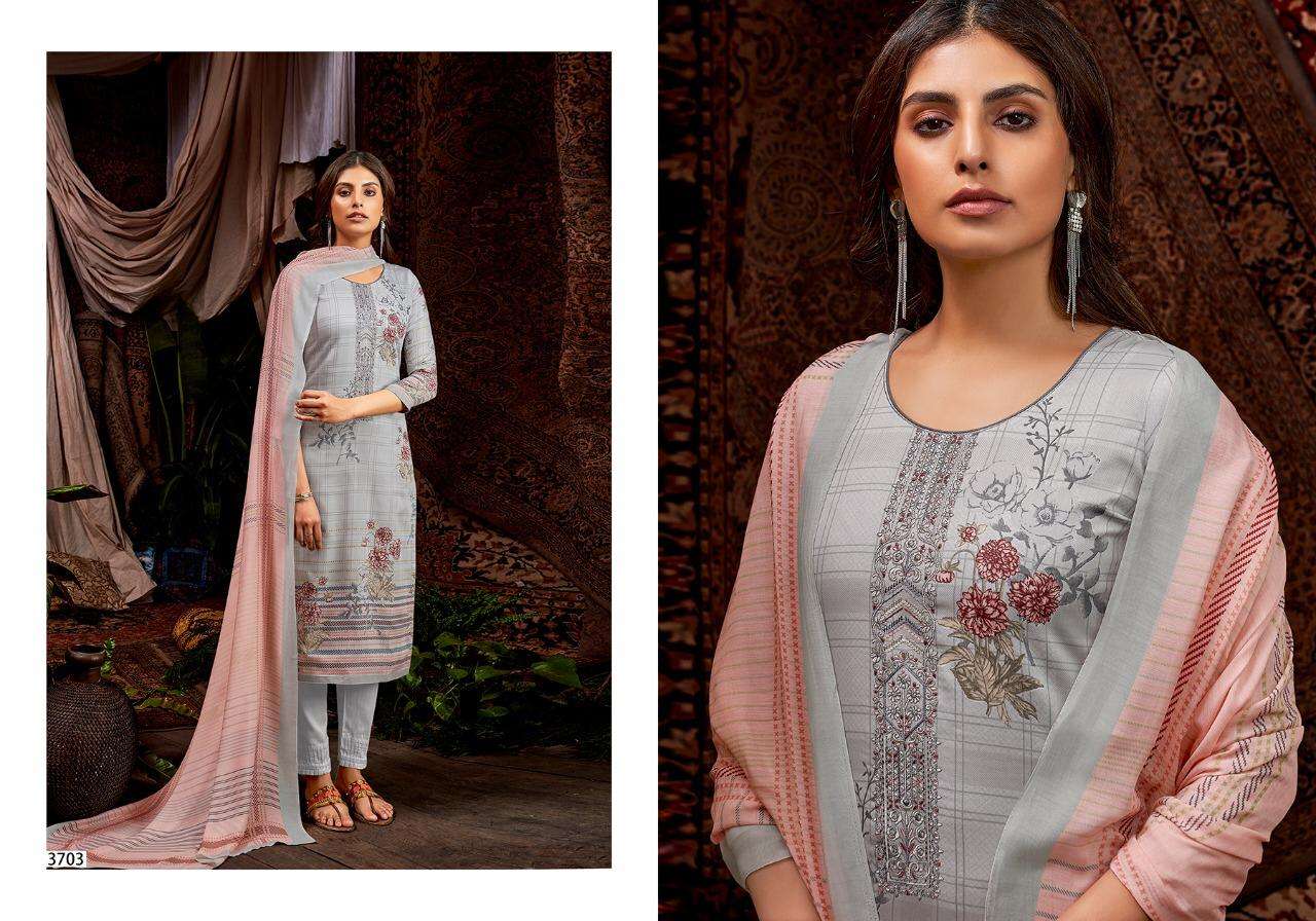 ALENA BY SANNA FASHION 3701 TO 3710 SERIES BEAUTIFUL SUITS COLORFUL STYLISH FANCY CASUAL WEAR & ETHNIC WEAR PURE JAM SILK DIGITAL PRINT WITH FANCY WORK DRESSES AT WHOLESALE PRICE