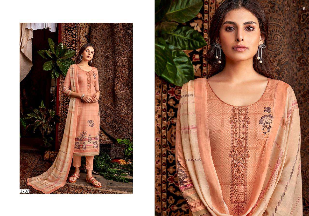 ALENA BY SANNA FASHION 3701 TO 3710 SERIES BEAUTIFUL SUITS COLORFUL STYLISH FANCY CASUAL WEAR & ETHNIC WEAR PURE JAM SILK DIGITAL PRINT WITH FANCY WORK DRESSES AT WHOLESALE PRICE