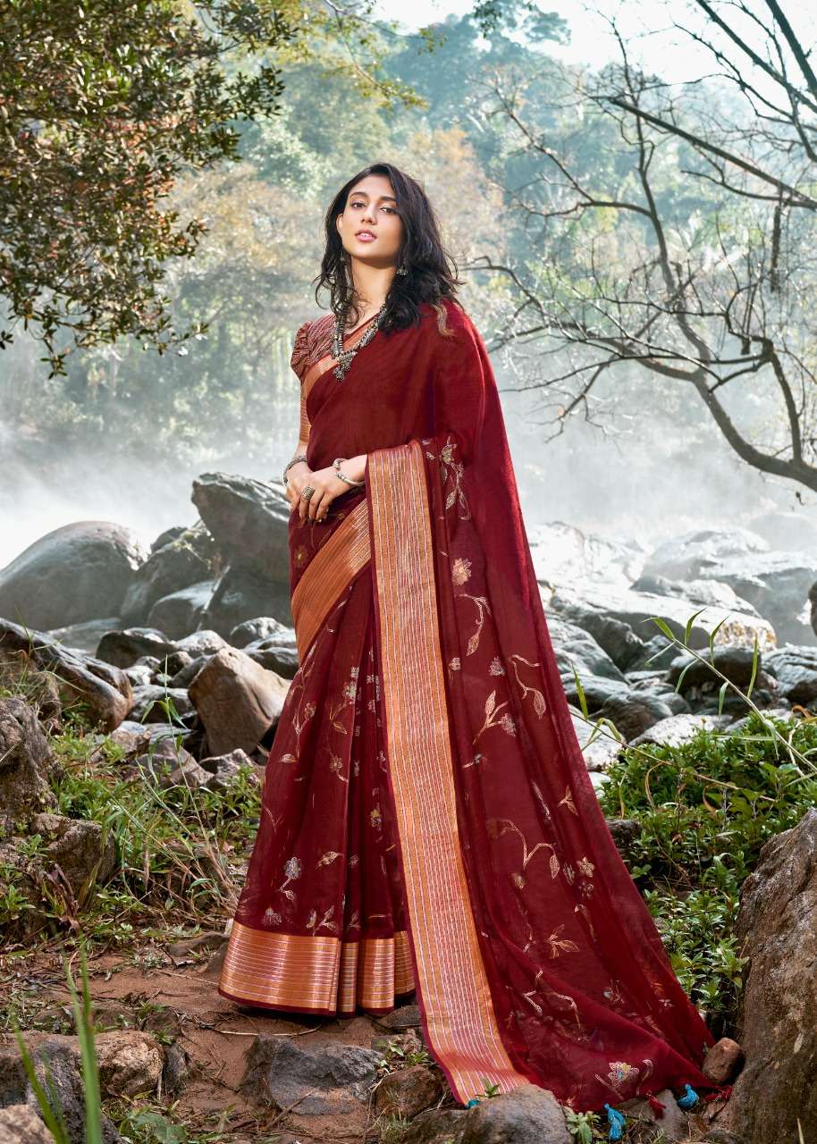 UPASANA BY TRIVENI 11391 TO 11398 SERIES INDIAN TRADITIONAL WEAR COLLECTION BEAUTIFUL STYLISH FANCY COLORFUL PARTY WEAR & OCCASIONAL WEAR COTTON LINEN SAREES AT WHOLESALE PRICE