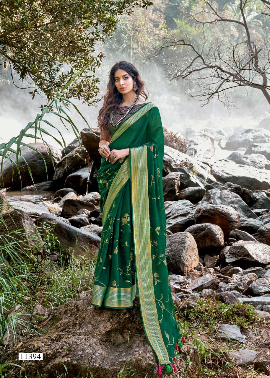 UPASANA BY TRIVENI 11391 TO 11398 SERIES INDIAN TRADITIONAL WEAR COLLECTION BEAUTIFUL STYLISH FANCY COLORFUL PARTY WEAR & OCCASIONAL WEAR COTTON LINEN SAREES AT WHOLESALE PRICE