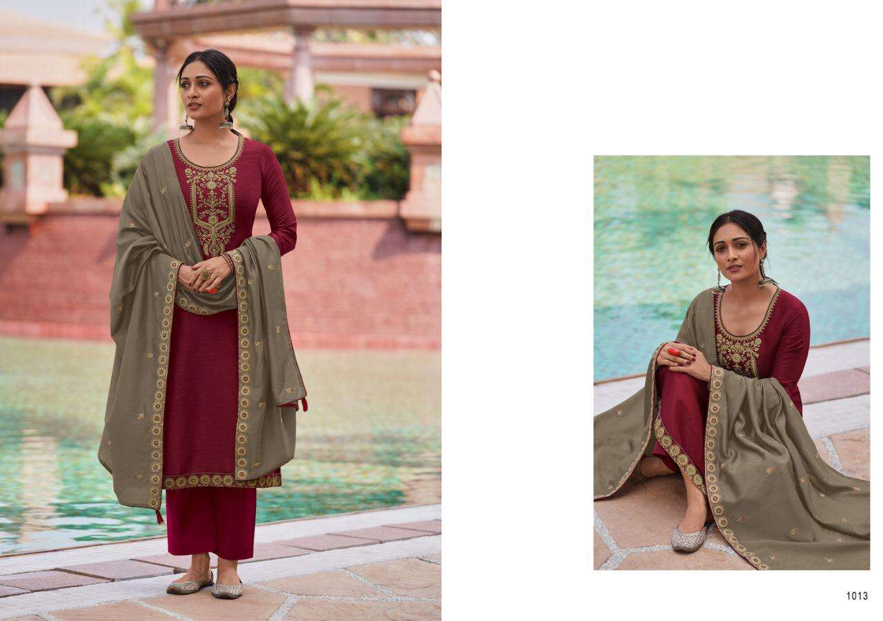 EKAAYA BY KASMEERA 1008 TO 1015 SERIES BEAUTIFUL SUITS COLORFUL STYLISH FANCY CASUAL WEAR & ETHNIC WEAR PURE SILK EMBROIDERED DRESSES AT WHOLESALE PRICE