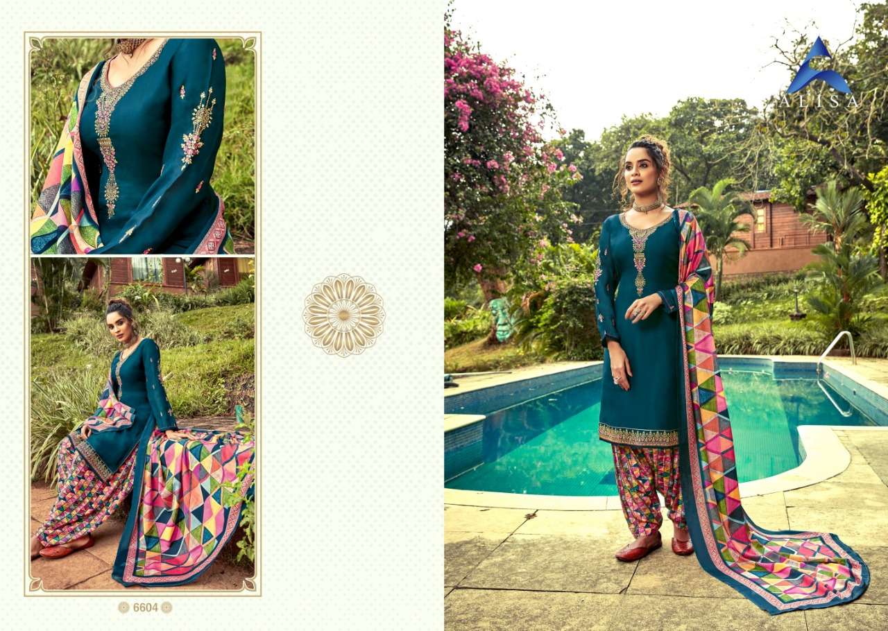 ANAYA BY ALISA 6601 TO 6606 SERIES BEAUTIFUL SUITS COLORFUL STYLISH FANCY CASUAL WEAR & ETHNIC WEAR SATIN GEORGETTE DRESSES AT WHOLESALE PRICE