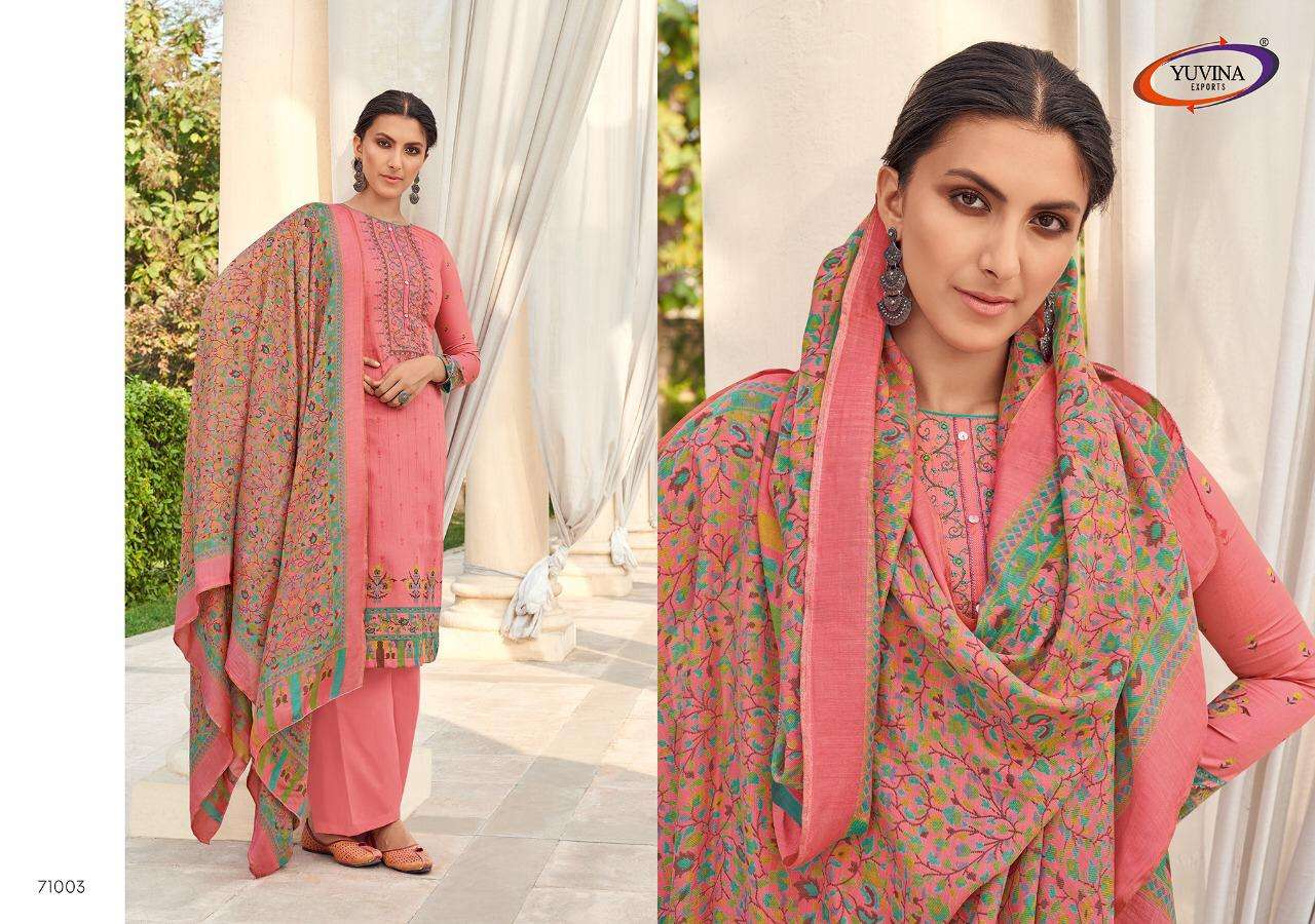 RIHANA BY YUVINA EXPORTS 71001 TO 71008 SERIES BEAUTIFUL SUITS COLORFUL STYLISH FANCY CASUAL WEAR & ETHNIC WEAR PURE JAM DRESSES AT WHOLESALE PRICE