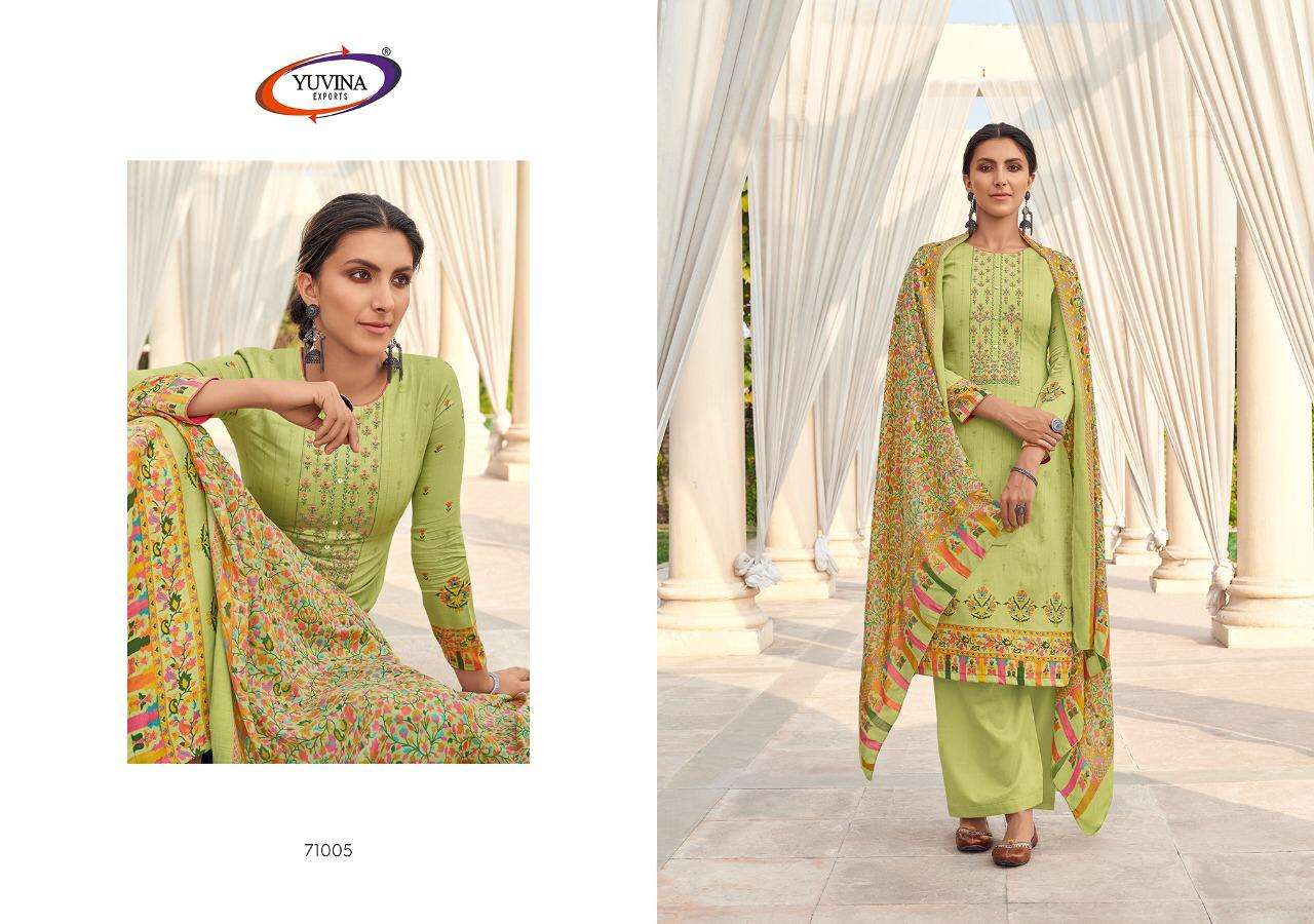 RIHANA BY YUVINA EXPORTS 71001 TO 71008 SERIES BEAUTIFUL SUITS COLORFUL STYLISH FANCY CASUAL WEAR & ETHNIC WEAR PURE JAM DRESSES AT WHOLESALE PRICE