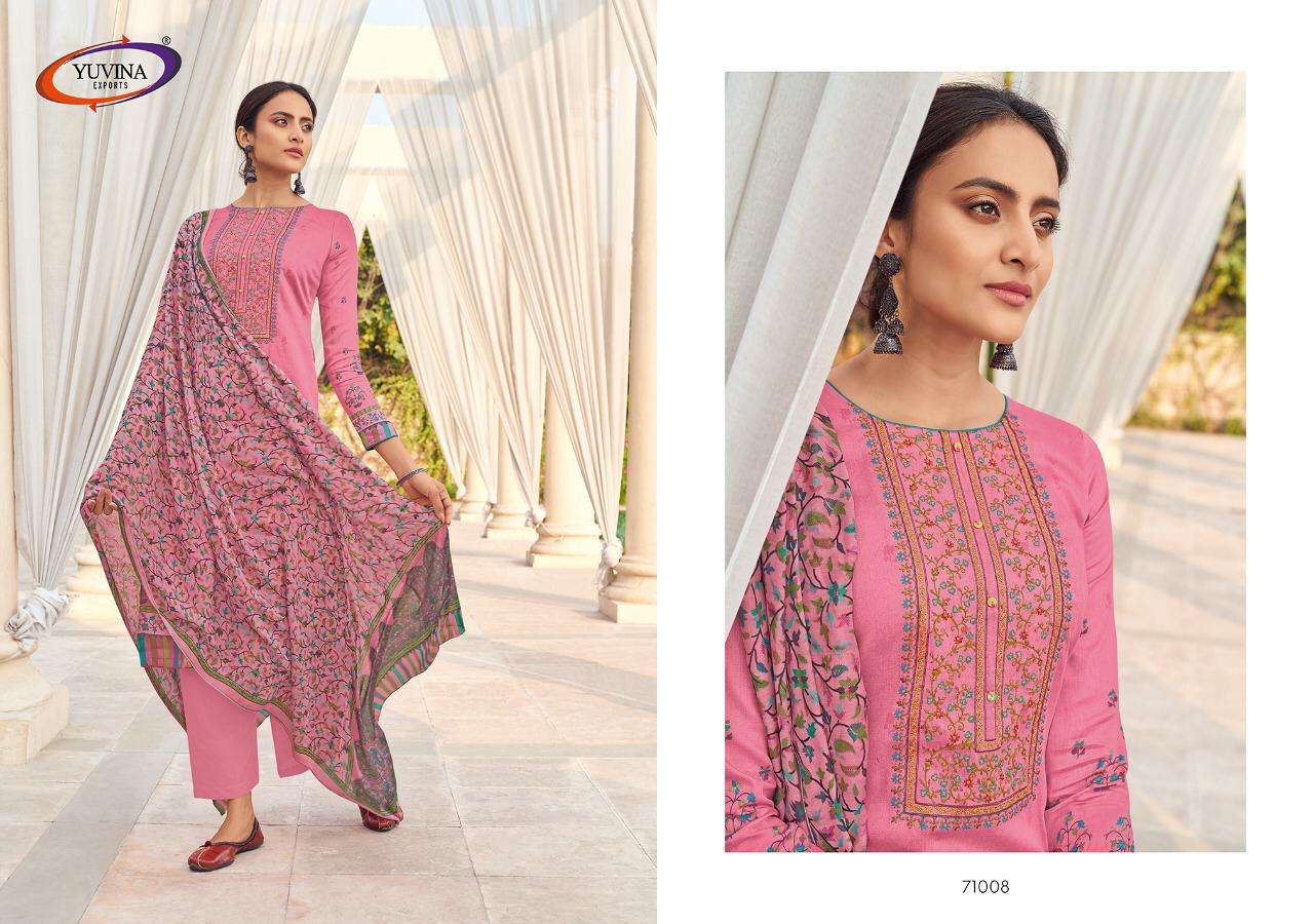 RIHANA BY YUVINA EXPORTS 71001 TO 71008 SERIES BEAUTIFUL SUITS COLORFUL STYLISH FANCY CASUAL WEAR & ETHNIC WEAR PURE JAM DRESSES AT WHOLESALE PRICE
