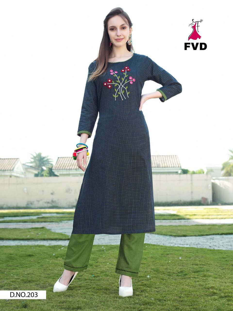 CITY GIRL VOL-3 BY FVD 197 TO 203 SERIES BEAUTIFUL COLORFUL STYLISH FANCY PARTY WEAR & ETHNIC WEAR & READY TO WEAR KHADI COTTON KURTIS WITH BOTTOM AT WHOLESALE PRICE