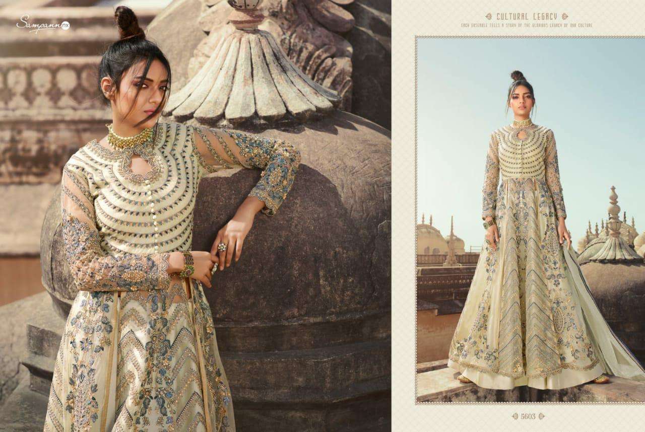 SAGA VOL-6 BY SAMPANN NX 5601 TO 5607 SERIES BEAUTIFUL STYLISH ANARKALI SUITS FANCY COLORFUL CASUAL WEAR & ETHNIC WEAR & READY TO WEAR FANCY DRESSES AT WHOLESALE PRICE