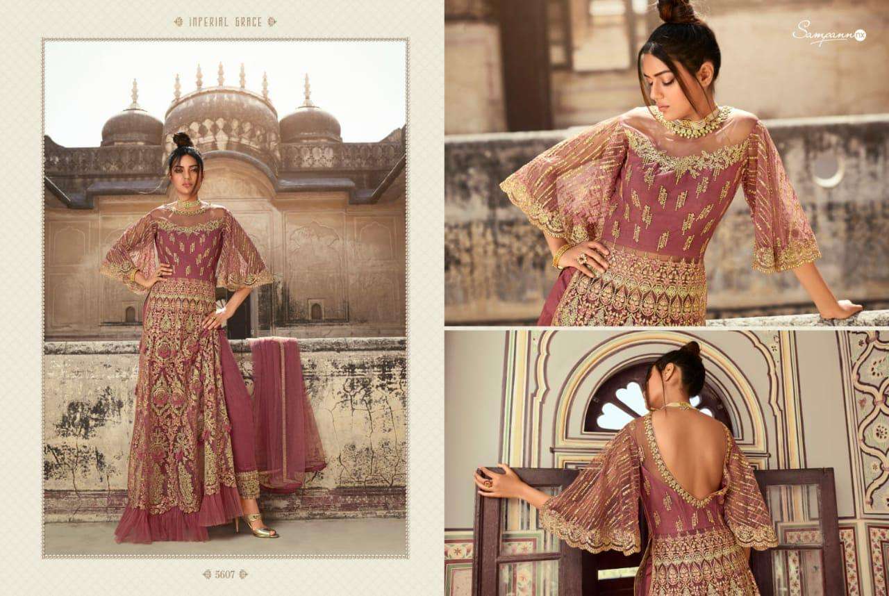 SAGA VOL-6 BY SAMPANN NX 5601 TO 5607 SERIES BEAUTIFUL STYLISH ANARKALI SUITS FANCY COLORFUL CASUAL WEAR & ETHNIC WEAR & READY TO WEAR FANCY DRESSES AT WHOLESALE PRICE