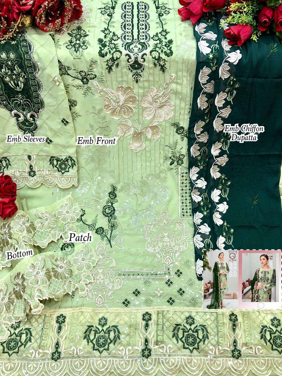 AFFAN CREATION 109 COLOURS BY AFFAN CREATION 109 TO 109-D SERIES BEAUTIFUL PAKISTANI SUITS COLORFUL STYLISH FANCY CASUAL WEAR & ETHNIC WEAR FAUX GEORGETTE WITH EMBROIDERY DRESSES AT WHOLESALE PRICE