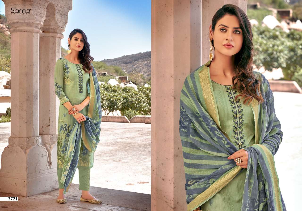 ARIANA BY SANNA FASHION 3721 TO 3730 SERIES BEAUTIFUL SUITS COLORFUL STYLISH FANCY CASUAL WEAR & ETHNIC WEAR PURE COTTON LAWN DIGITAL PRINT WITH FANCY WORK DRESSES AT WHOLESALE PRICE