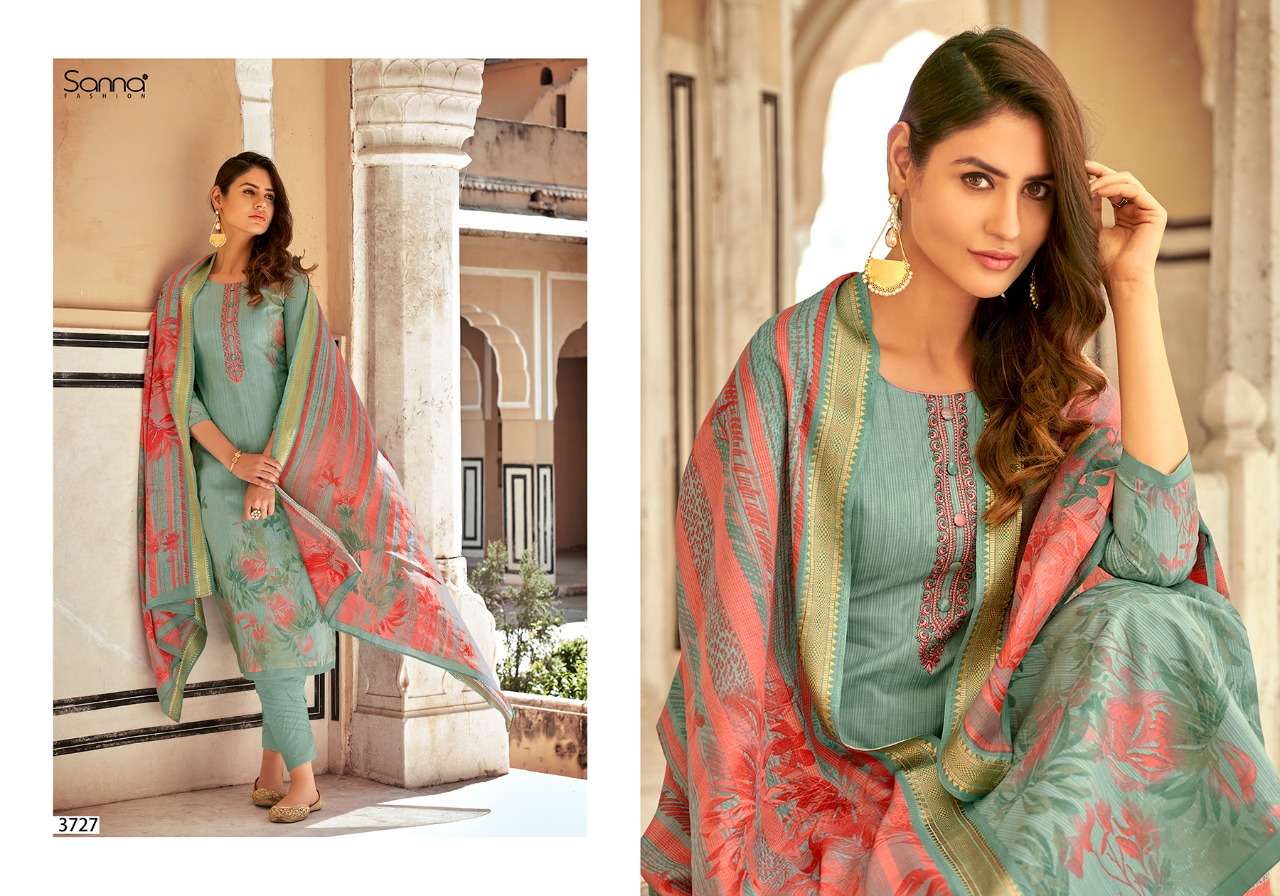 ARIANA BY SANNA FASHION 3721 TO 3730 SERIES BEAUTIFUL SUITS COLORFUL STYLISH FANCY CASUAL WEAR & ETHNIC WEAR PURE COTTON LAWN DIGITAL PRINT WITH FANCY WORK DRESSES AT WHOLESALE PRICE