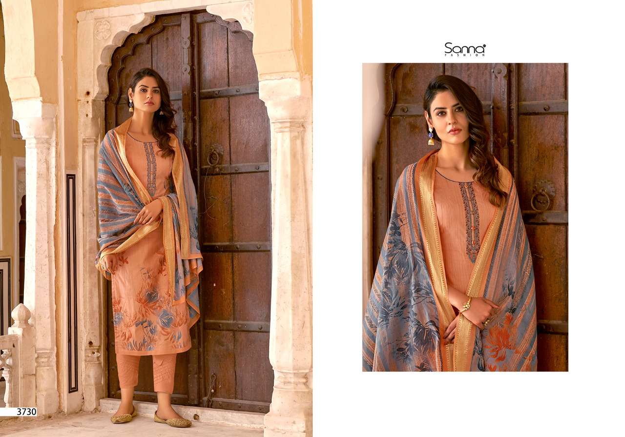 ARIANA BY SANNA FASHION 3721 TO 3730 SERIES BEAUTIFUL SUITS COLORFUL STYLISH FANCY CASUAL WEAR & ETHNIC WEAR PURE COTTON LAWN DIGITAL PRINT WITH FANCY WORK DRESSES AT WHOLESALE PRICE