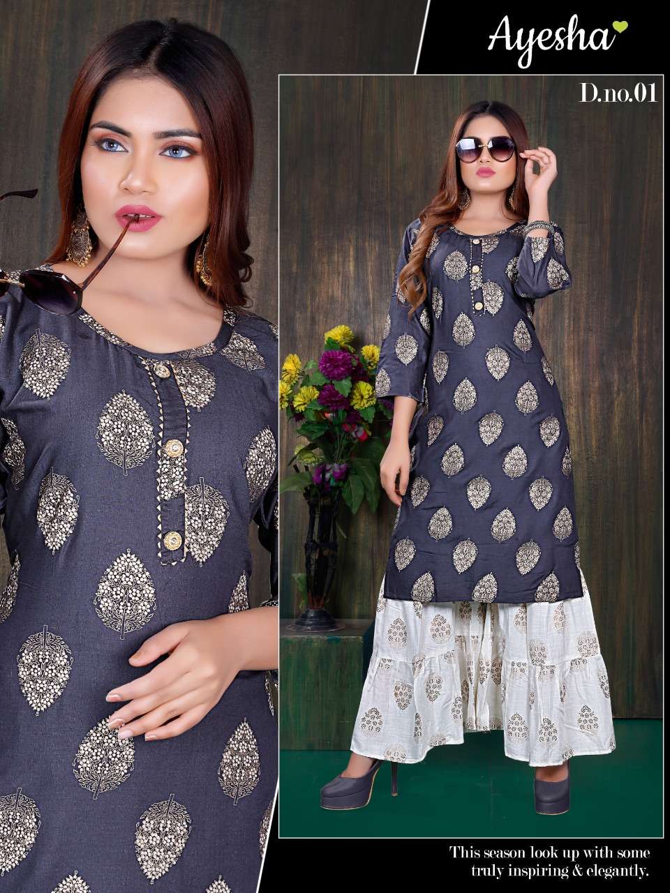 BHAVYA BY AYESHA 01 TO 08 SERIES DESIGNER STYLISH FANCY COLORFUL BEAUTIFUL PARTY WEAR & ETHNIC WEAR COLLECTION RAYON SLUB PRINT KURTIS WITH BOTTOM AT WHOLESALE PRICE