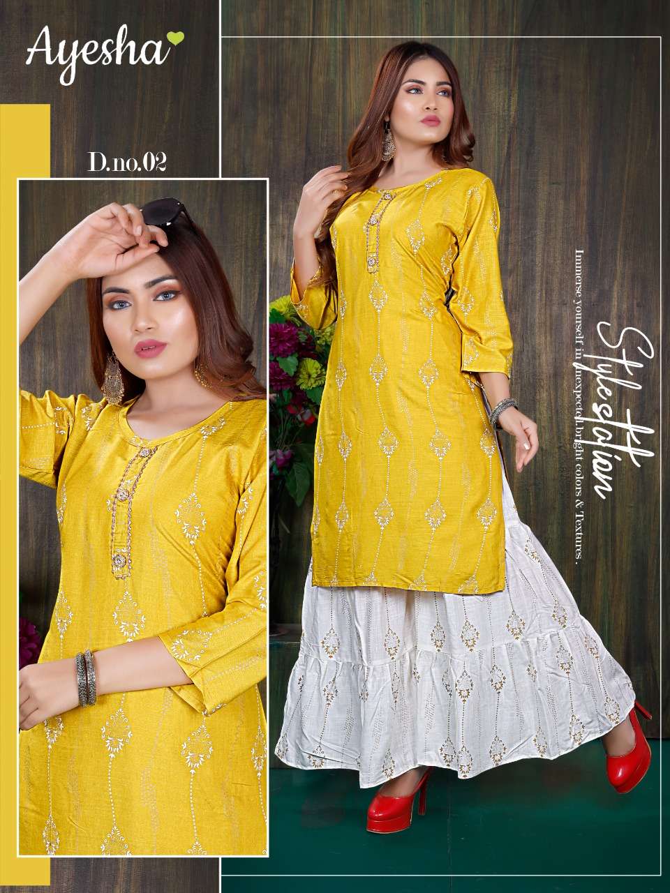 BHAVYA BY AYESHA 01 TO 08 SERIES DESIGNER STYLISH FANCY COLORFUL BEAUTIFUL PARTY WEAR & ETHNIC WEAR COLLECTION RAYON SLUB PRINT KURTIS WITH BOTTOM AT WHOLESALE PRICE