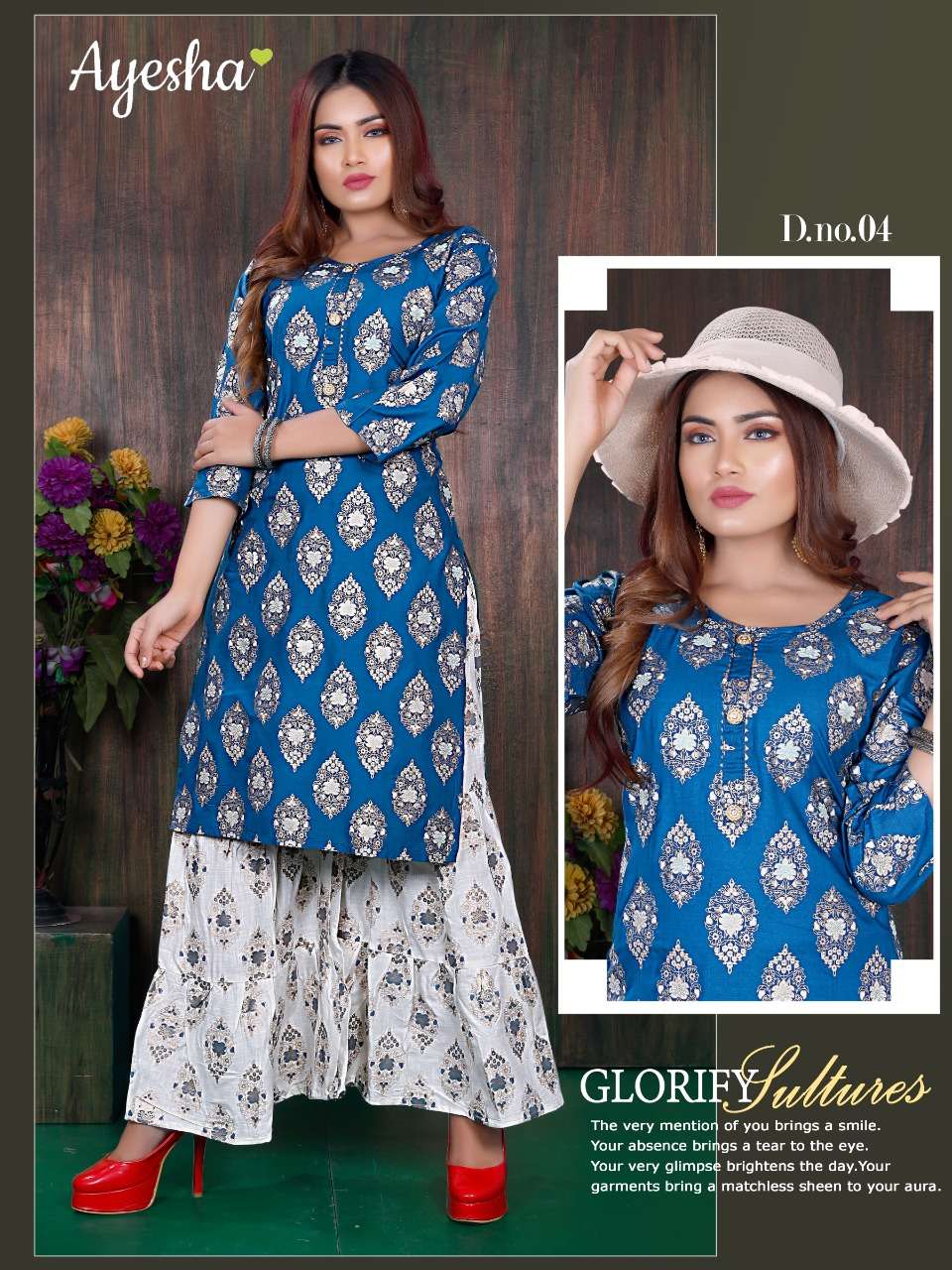 BHAVYA BY AYESHA 01 TO 08 SERIES DESIGNER STYLISH FANCY COLORFUL BEAUTIFUL PARTY WEAR & ETHNIC WEAR COLLECTION RAYON SLUB PRINT KURTIS WITH BOTTOM AT WHOLESALE PRICE