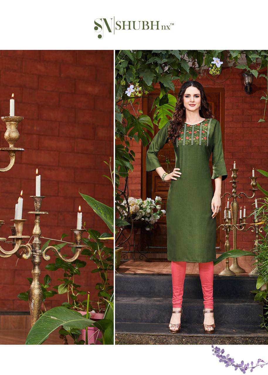 ANAYAH BY SHUBH NX 1001 TO 1010 SERIES DESIGNER STYLISH FANCY COLORFUL BEAUTIFUL PARTY WEAR & ETHNIC WEAR COLLECTION RAYON SLUB EMBROIDERY KURTIS AT WHOLESALE PRICE