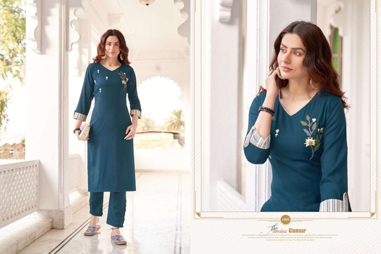 NAMYA VOL-1 BY KAJRI STYLE 1001 TO 1008 SERIES DESIGNER STYLISH FANCY COLORFUL BEAUTIFUL PARTY WEAR & ETHNIC WEAR COLLECTION HEAVY RUBY SLUB WITH WORK KURTIS WITH BOTTOM AT WHOLESALE PRICE