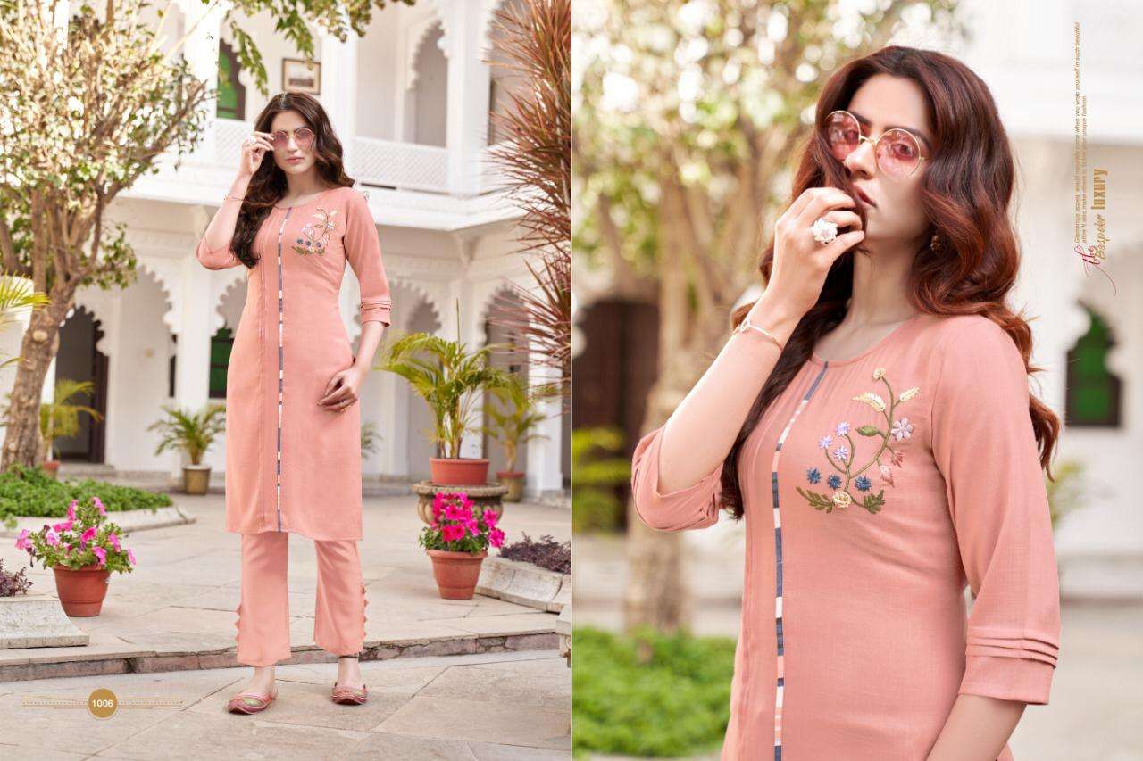 NAMYA VOL-1 BY KAJRI STYLE 1001 TO 1008 SERIES DESIGNER STYLISH FANCY COLORFUL BEAUTIFUL PARTY WEAR & ETHNIC WEAR COLLECTION HEAVY RUBY SLUB WITH WORK KURTIS WITH BOTTOM AT WHOLESALE PRICE
