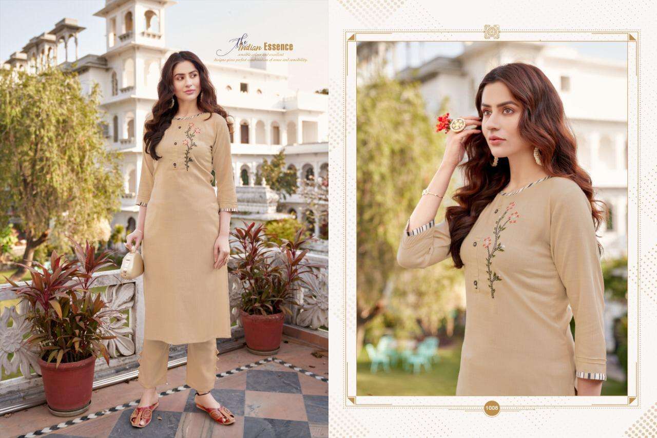 NAMYA VOL-1 BY KAJRI STYLE 1001 TO 1008 SERIES DESIGNER STYLISH FANCY COLORFUL BEAUTIFUL PARTY WEAR & ETHNIC WEAR COLLECTION HEAVY RUBY SLUB WITH WORK KURTIS WITH BOTTOM AT WHOLESALE PRICE