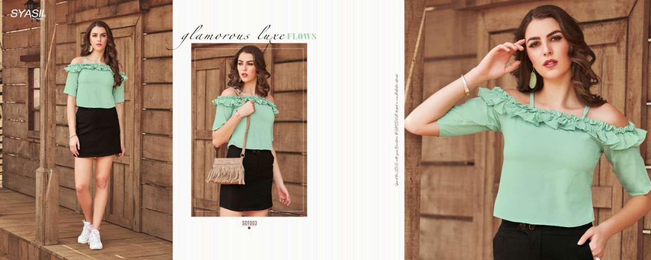 SUMMER BEAUTY BY SYASII 001 TO 018 SERIES DESIGNER STYLISH FANCY COLORFUL BEAUTIFUL PARTY WEAR & ETHNIC WEAR COLLECTION VISCOSE LYCRA TOPS AT WHOLESALE PRICE