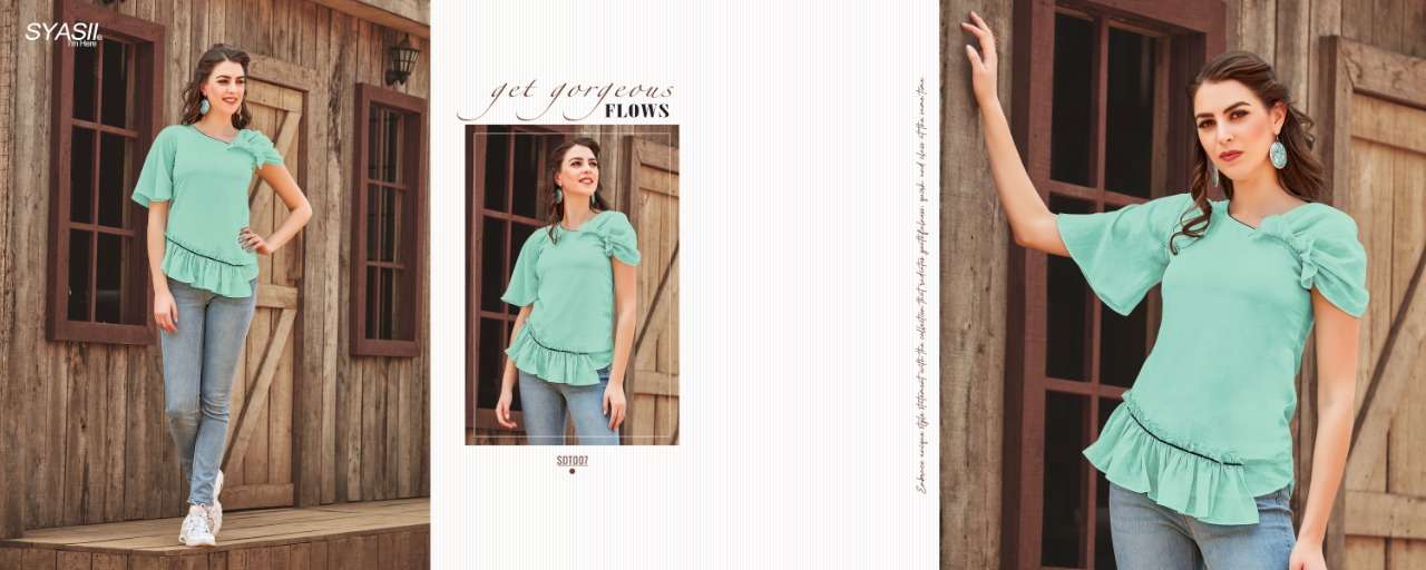 SUMMER BEAUTY BY SYASII 001 TO 018 SERIES DESIGNER STYLISH FANCY COLORFUL BEAUTIFUL PARTY WEAR & ETHNIC WEAR COLLECTION VISCOSE LYCRA TOPS AT WHOLESALE PRICE