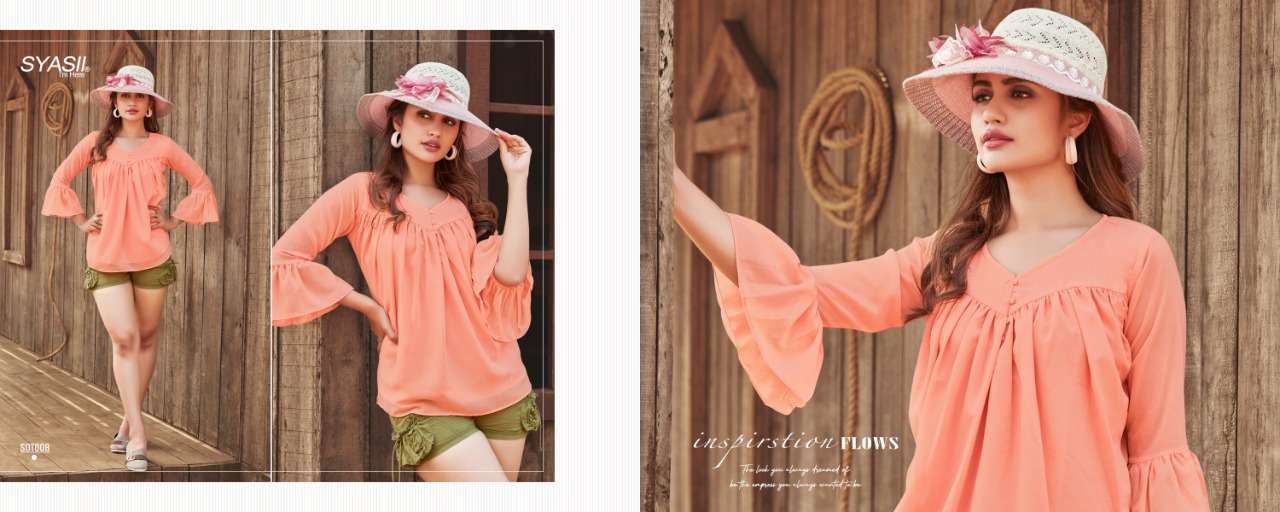 SUMMER BEAUTY BY SYASII 001 TO 018 SERIES DESIGNER STYLISH FANCY COLORFUL BEAUTIFUL PARTY WEAR & ETHNIC WEAR COLLECTION VISCOSE LYCRA TOPS AT WHOLESALE PRICE