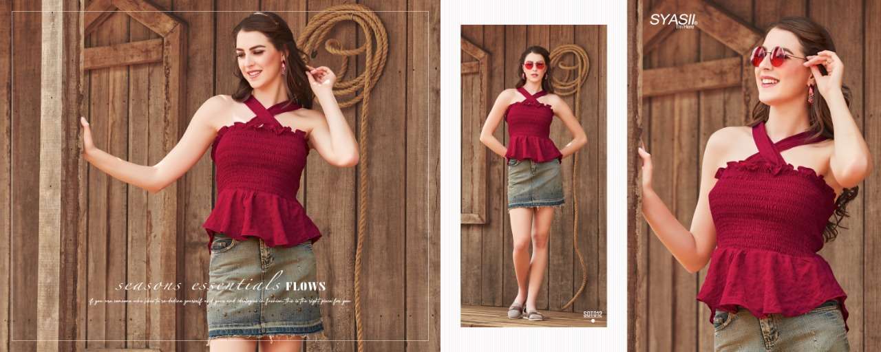 SUMMER BEAUTY BY SYASII 001 TO 018 SERIES DESIGNER STYLISH FANCY COLORFUL BEAUTIFUL PARTY WEAR & ETHNIC WEAR COLLECTION VISCOSE LYCRA TOPS AT WHOLESALE PRICE