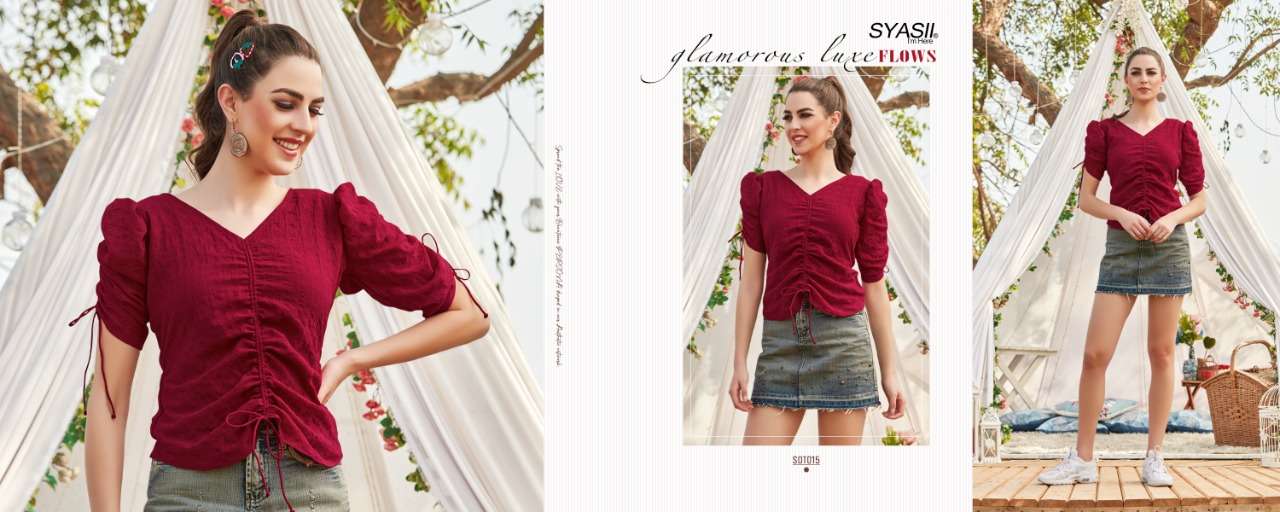 SUMMER BEAUTY BY SYASII 001 TO 018 SERIES DESIGNER STYLISH FANCY COLORFUL BEAUTIFUL PARTY WEAR & ETHNIC WEAR COLLECTION VISCOSE LYCRA TOPS AT WHOLESALE PRICE