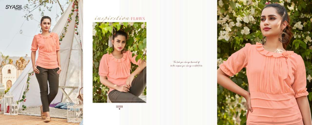 SUMMER BEAUTY BY SYASII 001 TO 018 SERIES DESIGNER STYLISH FANCY COLORFUL BEAUTIFUL PARTY WEAR & ETHNIC WEAR COLLECTION VISCOSE LYCRA TOPS AT WHOLESALE PRICE
