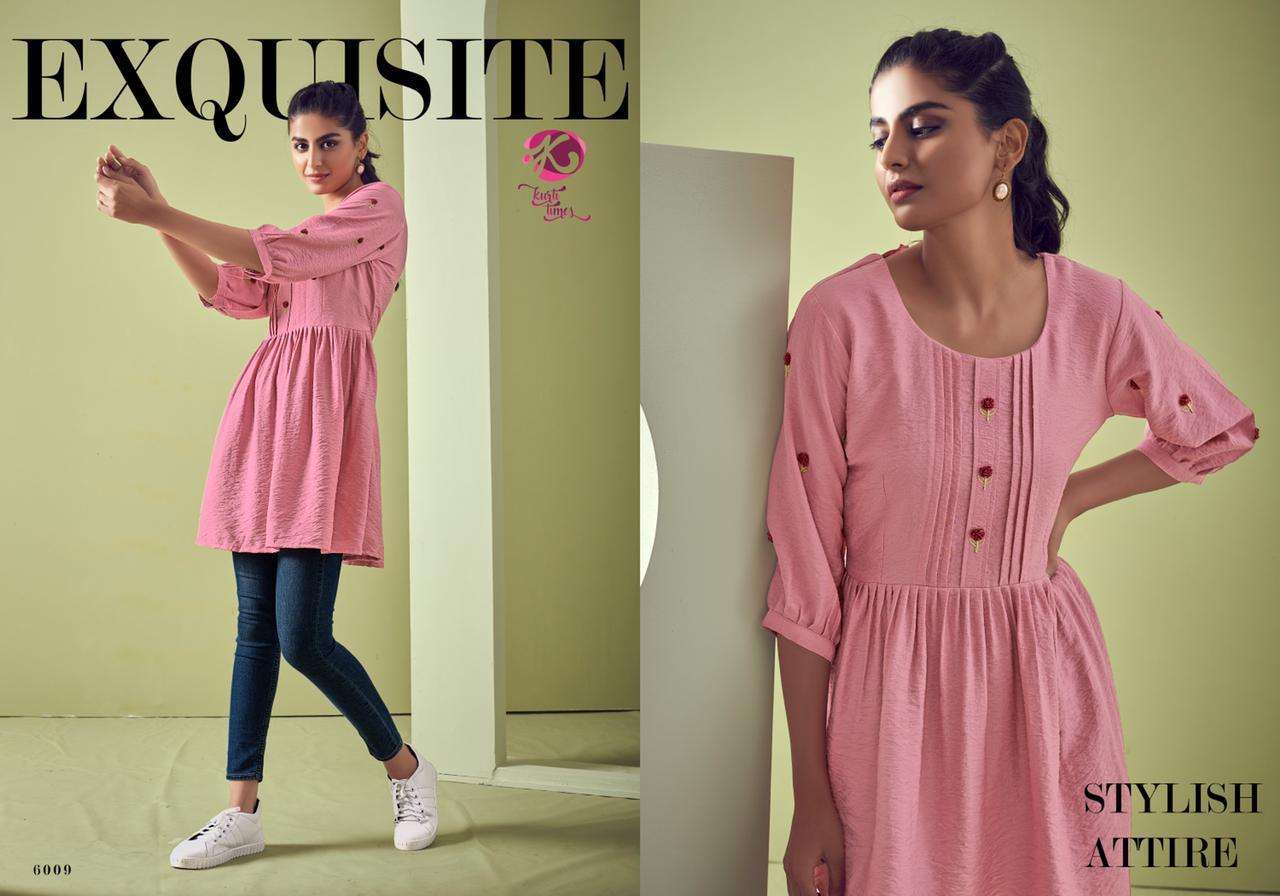 ORCHID VOL-2 BY KURTI TIMES 6006 TO 6010 SERIES BEAUTIFUL STYLISH FANCY COLORFUL CASUAL WEAR & ETHNIC WEAR & READY TO WEAR VISCOSE EMBROIDERED KURTIS AT WHOLESALE PRICE