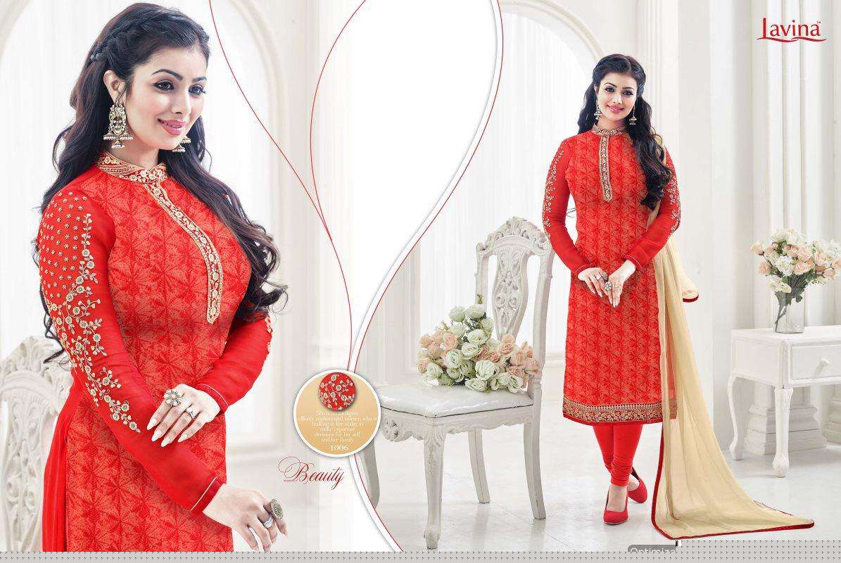 LAVINA HIT DESIGNS BY LAVINA BEAUTIFUL SUITS COLORFUL STYLISH FANCY CASUAL WEAR & ETHNIC WEAR GEORGETTE EMBROIDERED DRESSES AT WHOLESALE PRICE